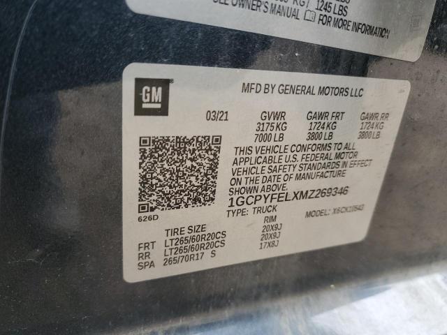 2021 CHEVROLET 1500 1GCPYFELXMZ269346