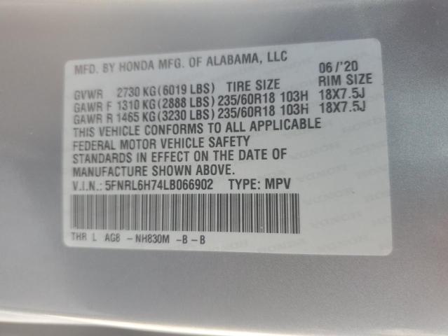 2020 HONDA ODYSSEY EX 5FNRL6H74LB066902