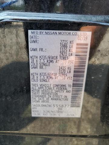 2019 INFINITI QX60 LUXE 5N1DL0MN7KC555877