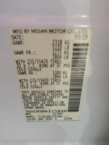 2019 NISSAN MURANO S 5N1AZ2MJ6KN125840