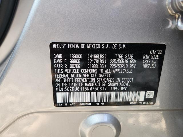 2022 HONDA HR-V SPORT 3CZRU6H15NM750617