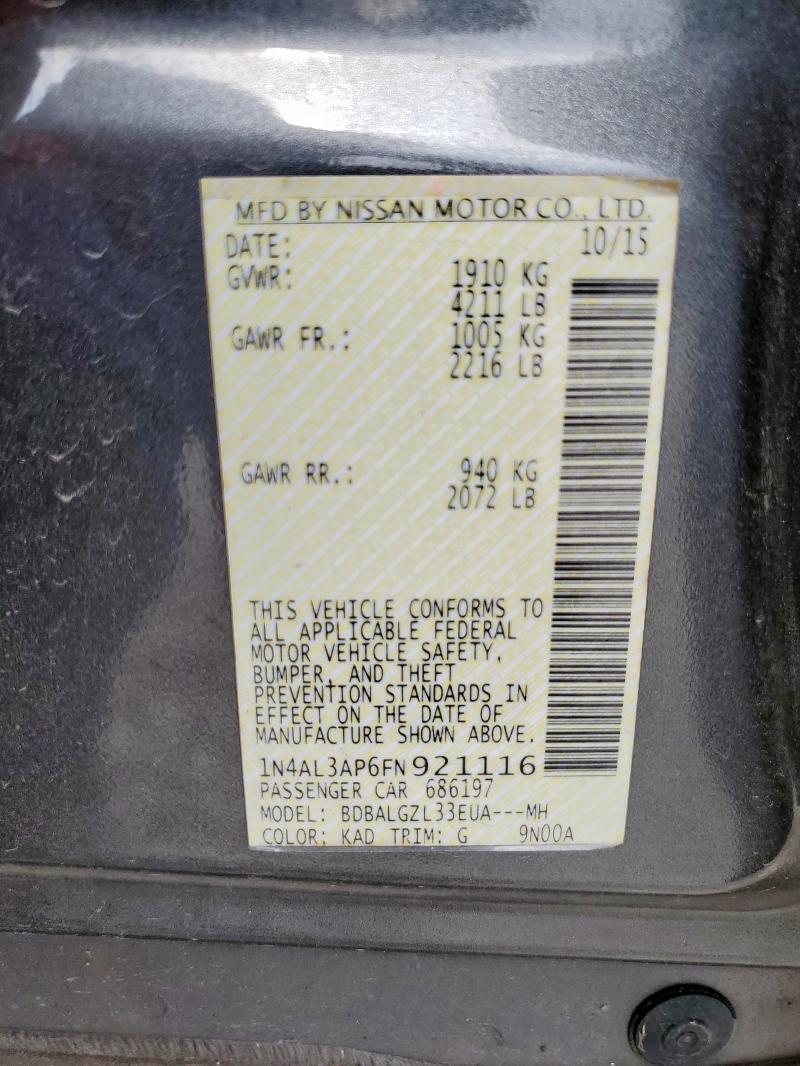 2015 NISSAN ALTIMA 2.5 - 1N4AL3AP6FN921116