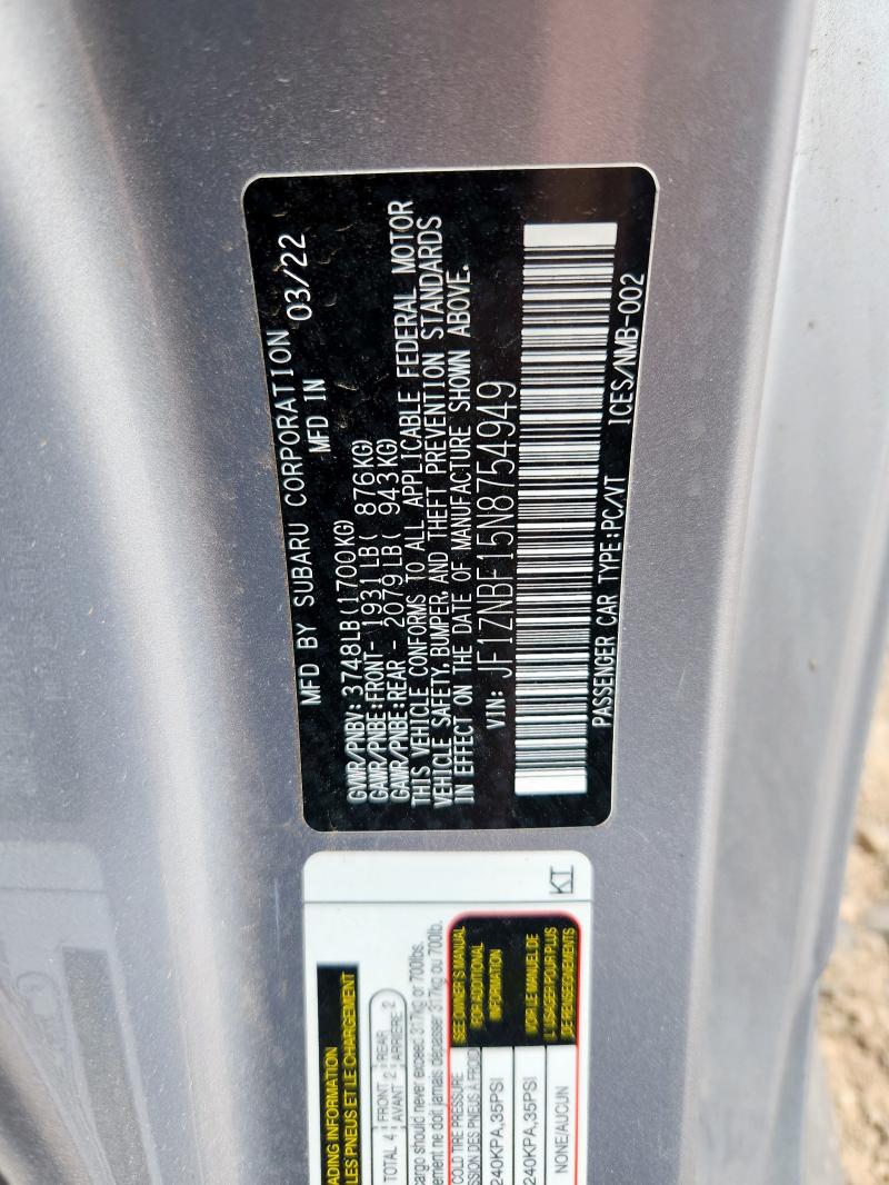 2022 TOYOTA GR 86 PREM JF1ZNBF15N8754949