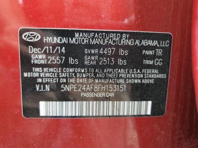 2015 HYUNDAI SONATA SE 5NPE24AF8FH153151