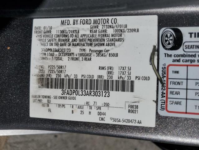 2010 FORD FUSION HYB - 3FADP0L33AR303123