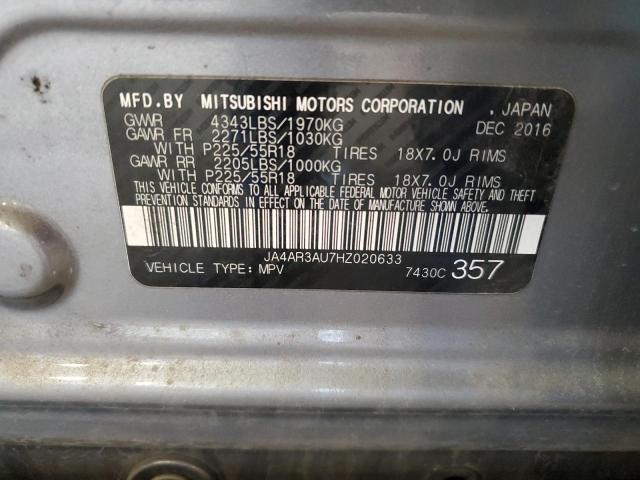 2017 MITSUBISHI OUTLANDER JA4AR3AU7HZ020633