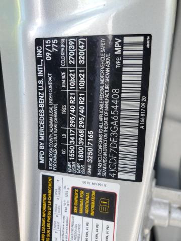 2016 MERCEDES-BENZ GL 550 4MA 4JGDF7DE3GA654408