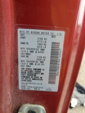 2019 NISSAN NV200 2.5S 3N6CM0KN7KK712119