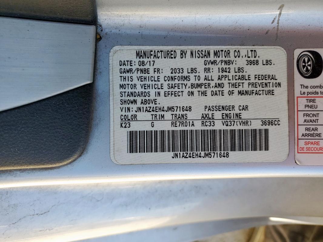 2018 NISSAN 370Z BASE JN1AZ4EH4JM571648