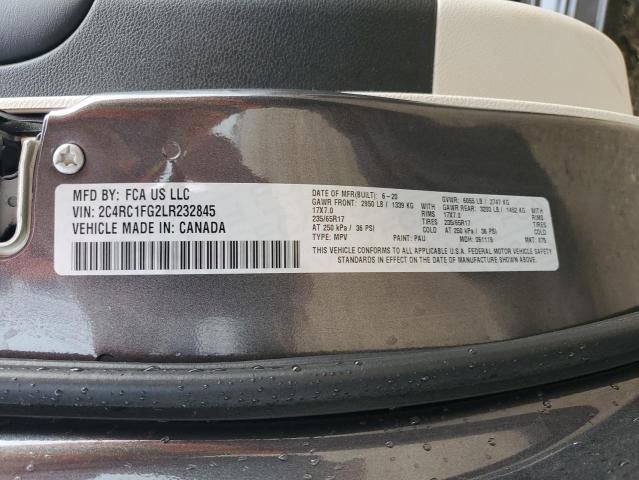 2020 CHRYSLER PACIFICA T 2C4RC1FG2LR232845