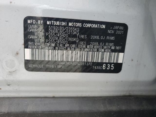 2022 MITSUBISHI OUTLANDER JA4J4UA82NZ051372