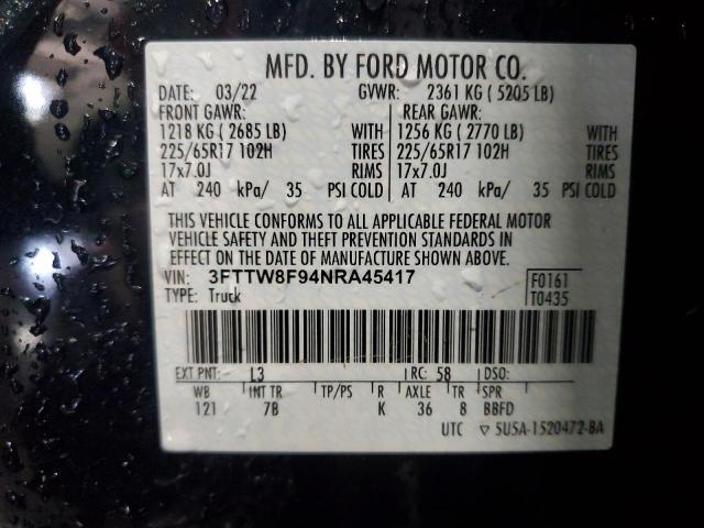 2022 FORD MAVERICK X - 3FTTW8F94NRA45417
