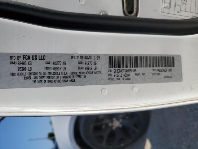 2019 DODGE CHARGER R/ 2C3CDXCT6KH584486