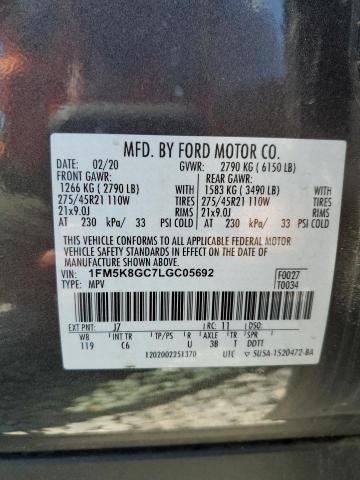 2020 FORD EXPLORER S 1FM5K8GC7LGC05692