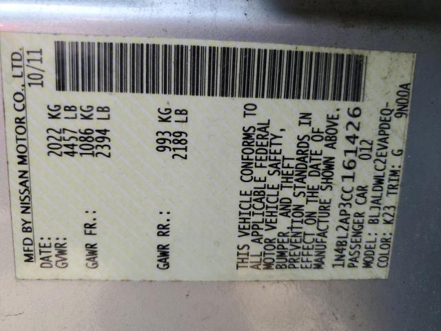 2012 NISSAN ALTIMA SR - 1N4BL2AP3CC161426