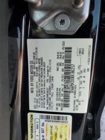 2019 FORD FUSION SEL 3FA6P0CDXKR180357
