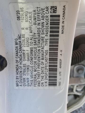 2020 HONDA CIVIC LX 2HGFC2F61LH577405