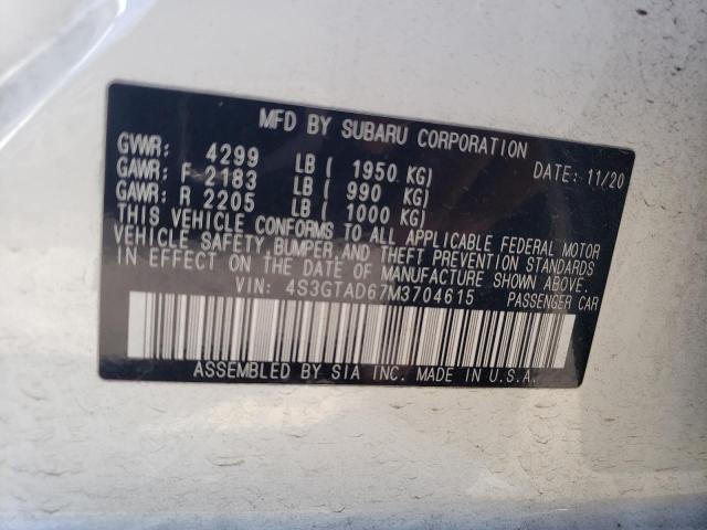 2021 SUBARU IMPREZA PR 4S3GTAD67M3704615