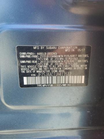 2018 SUBARU FORESTER 2 JF2SJAAC7JH413512