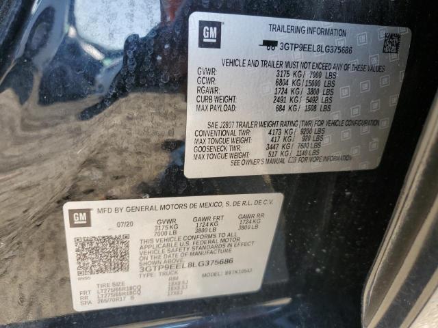 2020 GMC SIERRA K15 - 3GTP9EEL8LG375686