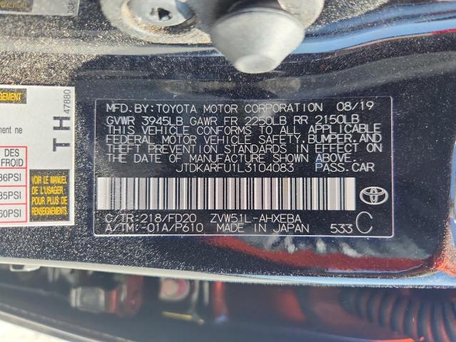 2020 TOYOTA PRIUS L JTDKARFU1L3104083