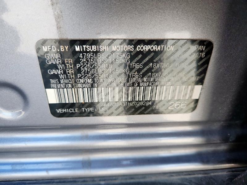 2017 MITSUBISHI OUTLANDER - JA4AD3A31HZ029284