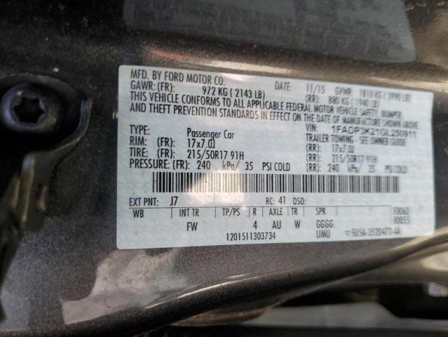 2016 FORD FOCUS SE 1FADP3K21GL250911