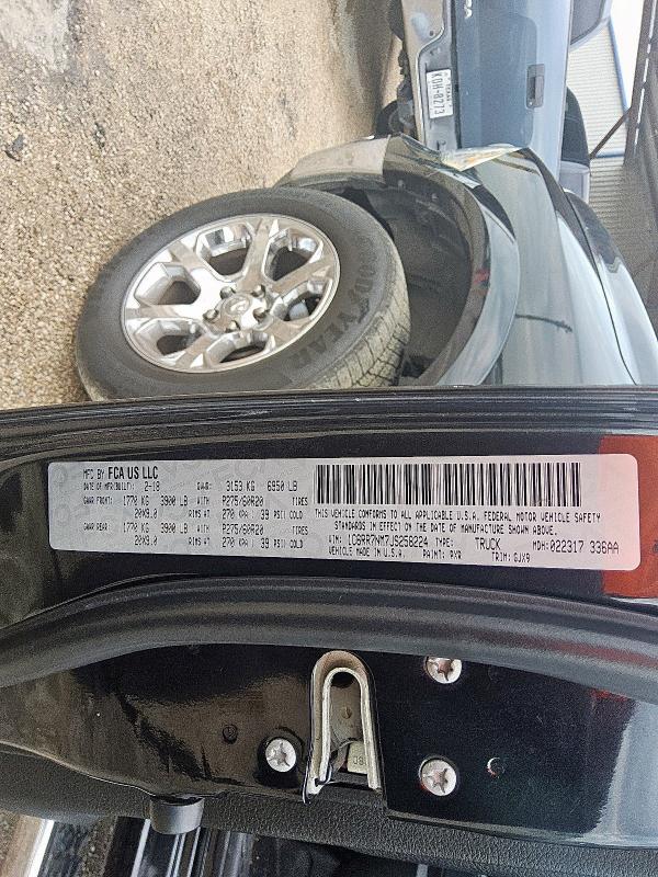 2018 RAM 1500 LARAMIE 1C6RR7NM7JS258224