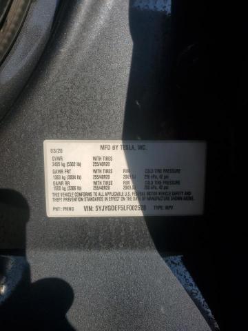 2020 TESLA MODEL Y 5YJYGDEF5LF002528
