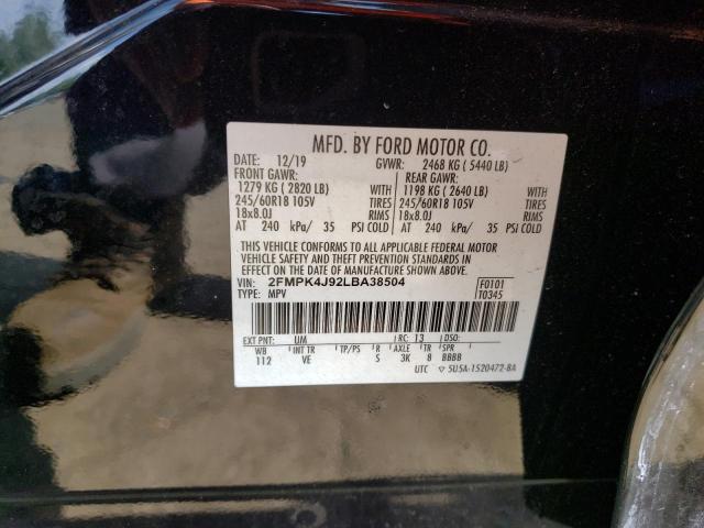 2020 FORD EDGE SEL 2FMPK4J92LBA38504