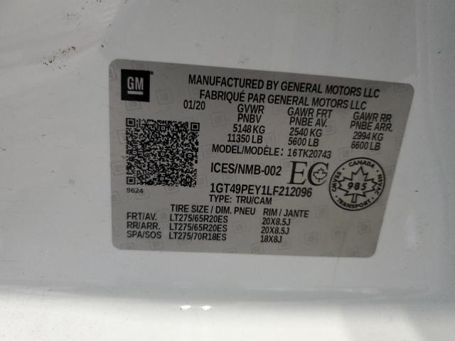 2020 GMC SIERRA K25 1GT49PEY1LF212096