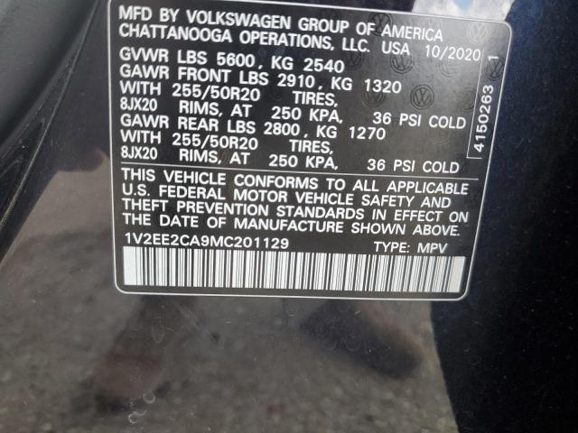 2021 VOLKSWAGEN ATLAS CROSS SPORT SEL 1V2EE2CA9MC201129