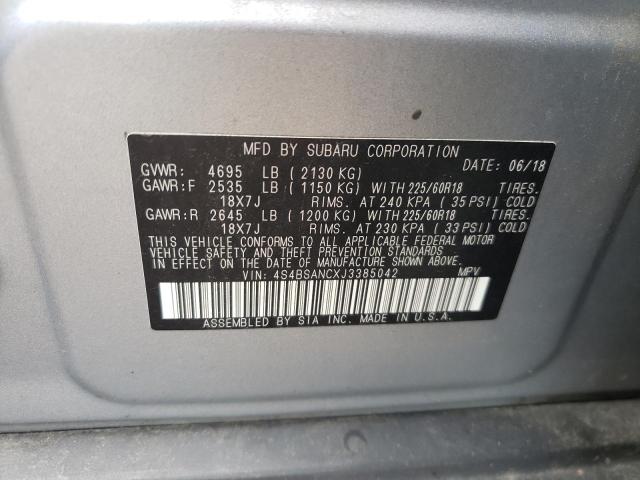 2018 SUBARU OUTBACK 2. 4S4BSANCXJ3385042