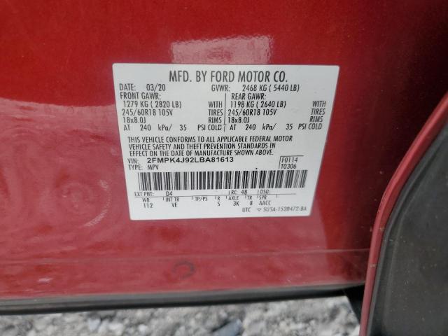 2020 FORD EDGE SEL 2FMPK4J92LBA81613