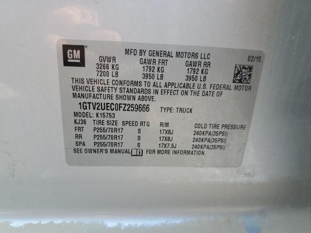 2015 GMC SIERRA K15 1GTV2UEC0FZ259666