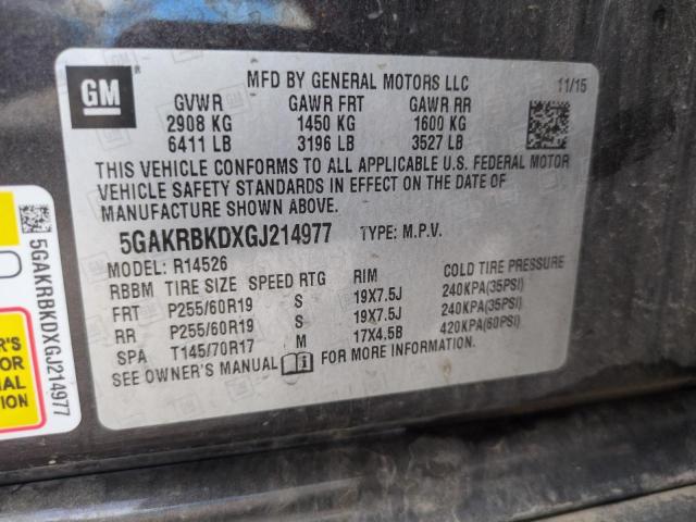 2016 BUICK ENCLAVE 5GAKRBKDXGJ214977