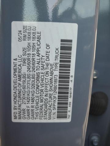 2024 HONDA RIDGELINE - 5FPYK3F12RB018973