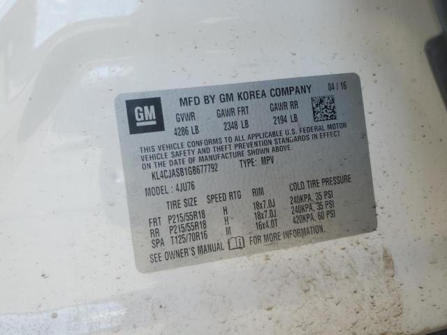 2016 BUICK ENCORE KL4CJASB1GB677792
