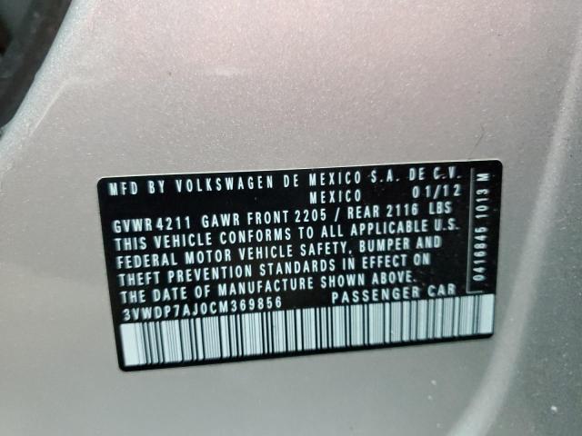 2012 VOLKSWAGEN JETTA SE - 3VWDP7AJ0CM369856