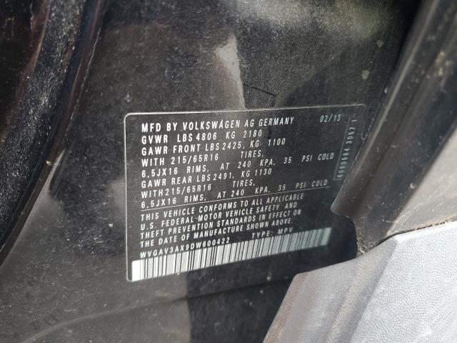 2013 VOLKSWAGEN TIGUAN S - WVGAV3AX9DW600422
