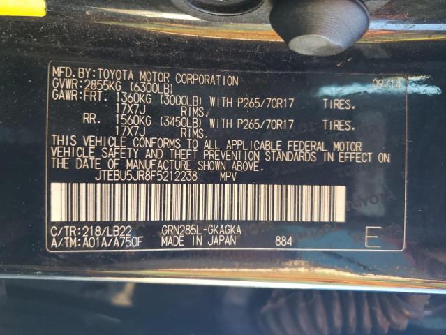 2015 TOYOTA 4RUNNER SR JTEBU5JR8F5212238