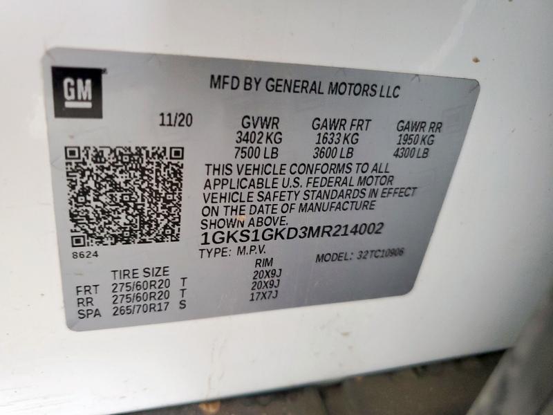 2021 GMC YUKON XL C 1GKS1GKD3MR214002