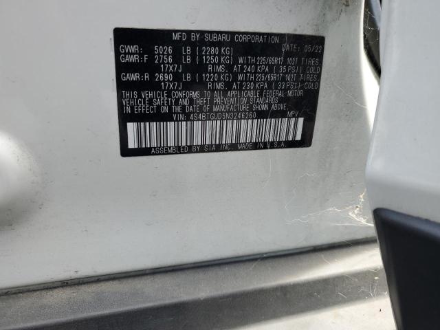 2022 SUBARU OUTBACK WI 4S4BTGUD5N3246260