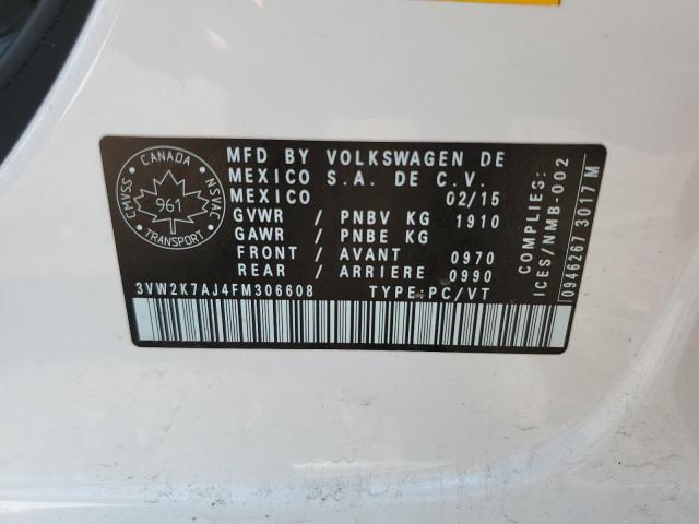 2015 VOLKSWAGEN JETTA BASE 3VW2K7AJ4FM306608