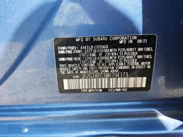 2021 SUBARU CROSSTREK - JF2GTAEC1MH394373