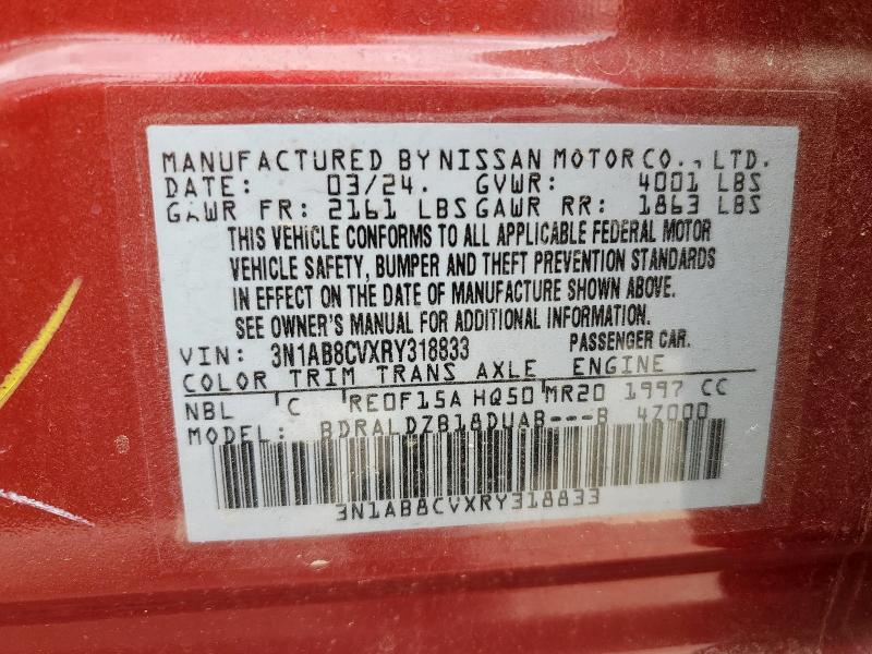 2024 NISSAN SENTRA SV 3N1AB8CVXRY318833