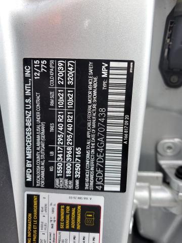 2016 MERCEDES-BENZ GL 550 4MA 4JGDF7DE4GA707438