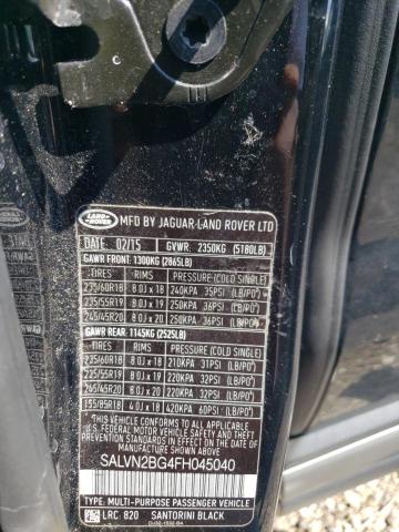 2015 LAND ROVER RANGE ROVE SALVN2BG4FH045040