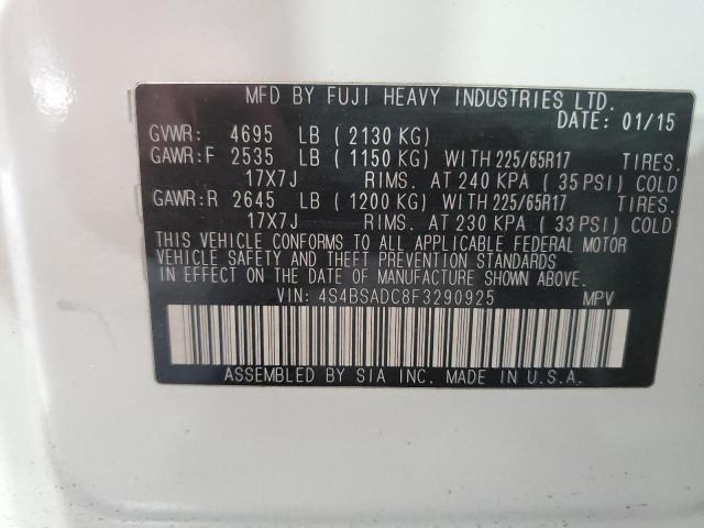 2015 SUBARU OUTBACK 2. 4S4BSADC8F3290925