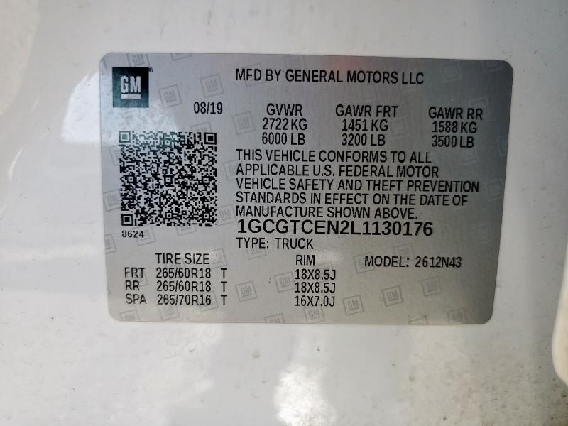 2020 CHEVROLET COLORADO L 1GCGTCEN2L1130176